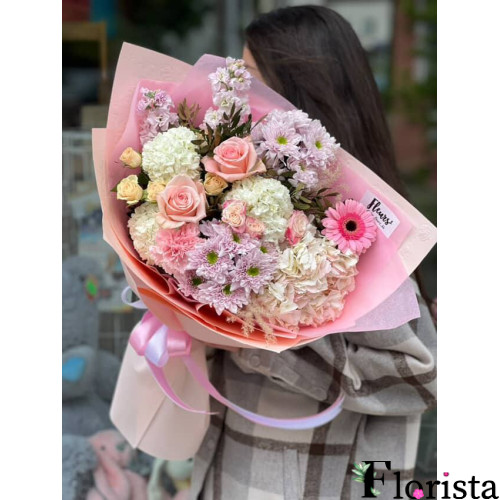 Kharkiv, Ukraine - assembled bouquet of flowers