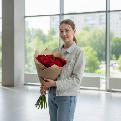 Bouquet of 15 red roses